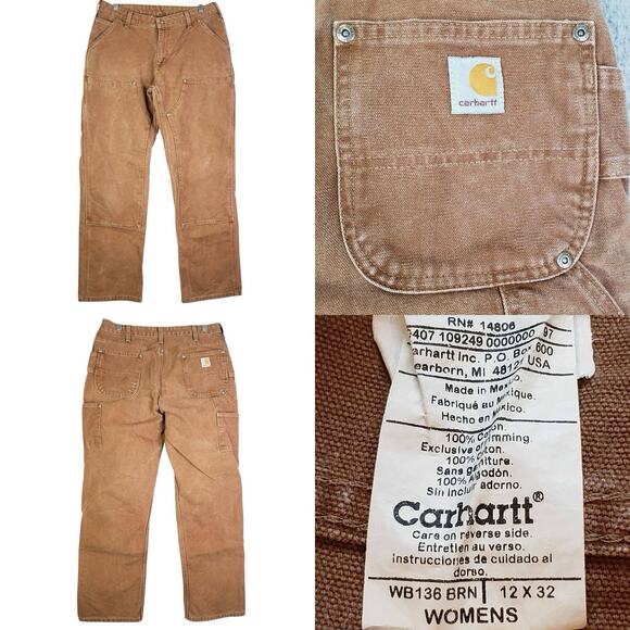 Carhartt Women's Straight Leg Pants in Brown - Picture 1 of 8